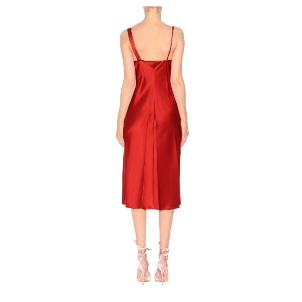 Alexander Wang Red Satin Midi Dress Size 8 - Picture 4 of 12